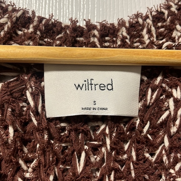 Aritzia Wilfred Eleanore v-neck sweater, amaretto (brown) white, small - Picture 4 of 10